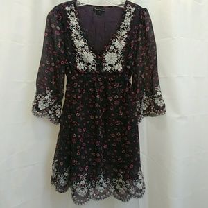 Embroidered Boho Mini Dress